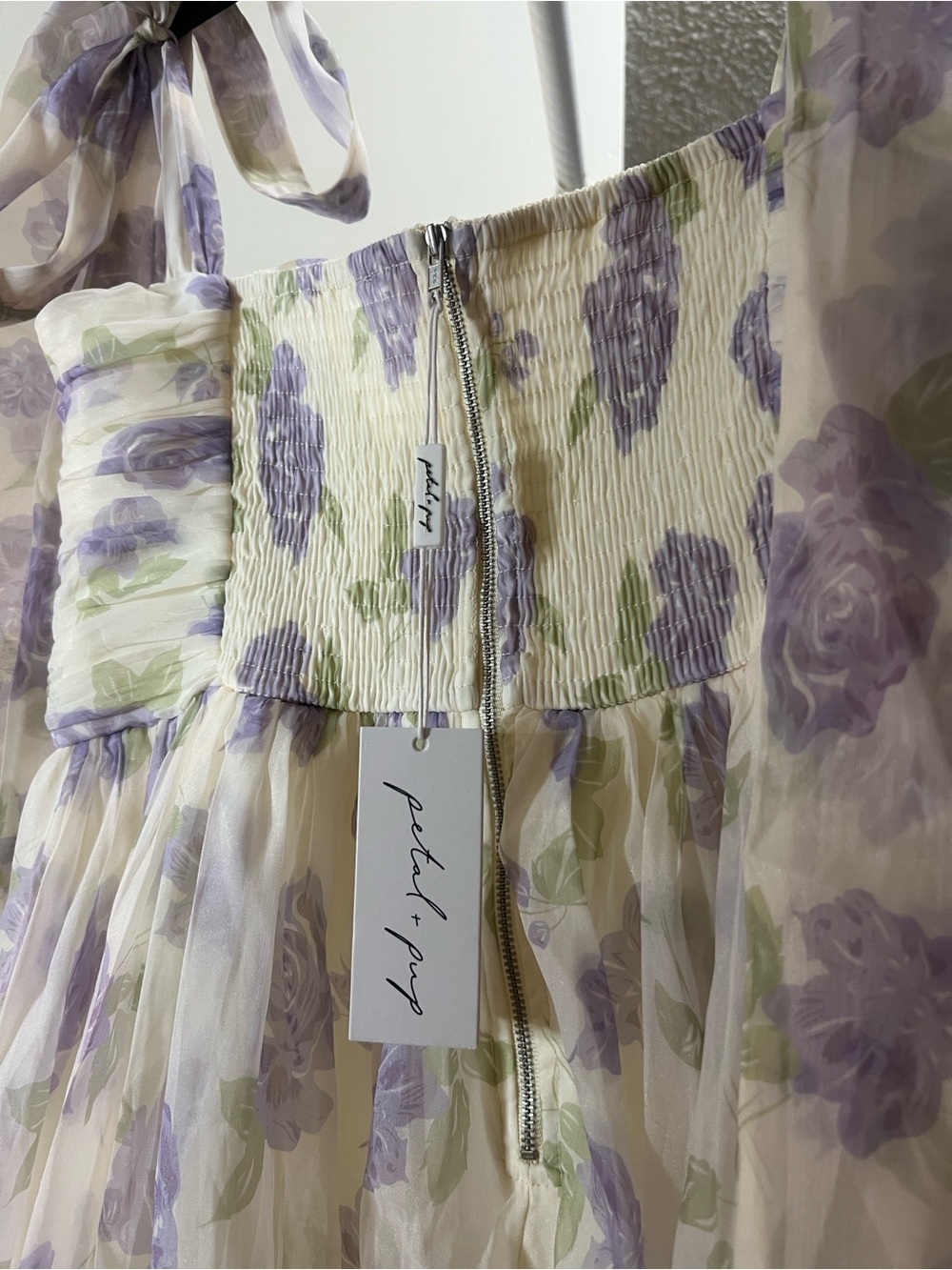 NWT Petal & Pup Floret Lavender Floral Corset Tulle Midi Dress - Picture 12 of 13